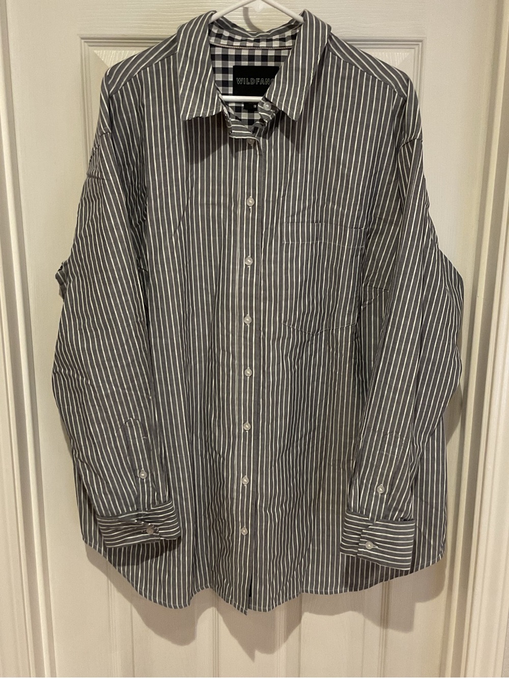 Wildfang the essential long sleeve oversized button up checkered plus 1x